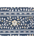 Blue and White Anglo Style Inlaid Mother of Pearl Tall Chest-9. Asian & Chinese Furniture, Art, Antiques, Vintage Home Décor for sale at FEA Home