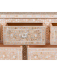 Anglo Style Soft Pink Dresser with Floral Themed Mother-of-Pearl Inlay-11. Asian & Chinese Furniture, Art, Antiques, Vintage Home Décor for sale at FEA Home