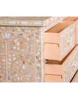 Anglo Style Soft Pink Dresser with Floral Themed Mother-of-Pearl Inlay-13. Asian & Chinese Furniture, Art, Antiques, Vintage Home Décor for sale at FEA Home