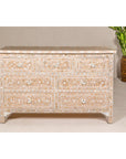 Anglo Style Soft Pink Dresser with Floral Themed Mother-of-Pearl Inlay-4. Asian & Chinese Furniture, Art, Antiques, Vintage Home Décor for sale at FEA Home