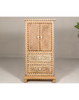 Anglo Style Narrow Cabinet with Foliage-Themed Bone Inlaid Décor-2. Asian & Chinese Furniture, Art, Antiques, Vintage Home Décor for sale at FEA Home