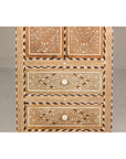 Anglo Style Narrow Cabinet with Foliage-Themed Bone Inlaid Décor-6. Asian & Chinese Furniture, Art, Antiques, Vintage Home Décor for sale at FEA Home