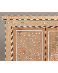Anglo Style Narrow Cabinet with Foliage-Themed Bone Inlaid Décor-8. Asian & Chinese Furniture, Art, Antiques, Vintage Home Décor for sale at FEA Home