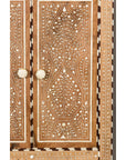 Anglo Style Narrow Cabinet with Foliage-Themed Bone Inlaid Décor-9. Asian & Chinese Furniture, Art, Antiques, Vintage Home Décor for sale at FEA Home