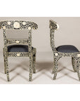 Anglo Style Ebonised Side Chairs with Floral Themed Bone Inlay, a Pair-10. Asian & Chinese Furniture, Art, Antiques, Vintage Home Décor for sale at FEA Home