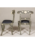 Anglo Style Ebonised Side Chairs with Floral Themed Bone Inlay, a Pair-12. Asian & Chinese Furniture, Art, Antiques, Vintage Home Décor for sale at FEA Home
