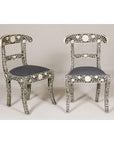 Anglo Style Ebonised Side Chairs with Floral Themed Bone Inlay, a Pair-2. Asian & Chinese Furniture, Art, Antiques, Vintage Home Décor for sale at FEA Home