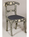 Anglo Style Ebonised Side Chairs with Floral Themed Bone Inlay, a Pair-3. Asian & Chinese Furniture, Art, Antiques, Vintage Home Décor for sale at FEA Home