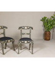 Anglo Style Ebonised Side Chairs with Floral Themed Bone Inlay, a Pair-4. Asian & Chinese Furniture, Art, Antiques, Vintage Home Décor for sale at FEA Home