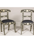 Anglo Style Ebonised Side Chairs with Floral Themed Bone Inlay, a Pair-5. Asian & Chinese Furniture, Art, Antiques, Vintage Home Décor for sale at FEA Home