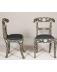 Anglo Style Ebonised Side Chairs with Floral Themed Bone Inlay, a Pair-6. Asian & Chinese Furniture, Art, Antiques, Vintage Home Décor for sale at FEA Home