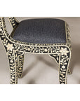 Anglo Style Ebonised Side Chairs with Floral Themed Bone Inlay, a Pair-8. Asian & Chinese Furniture, Art, Antiques, Vintage Home Décor for sale at FEA Home