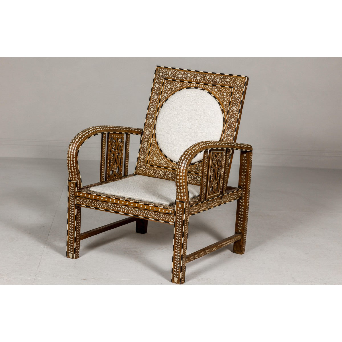 Anglo Style Bone Inlaid Armchair with Folding Back and Loop Arms-15. Asian & Chinese Furniture, Art, Antiques, Vintage Home Décor for sale at FEA Home