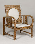 Anglo Style Bone Inlaid Armchair with Folding Back and Loop Arms-2. Asian & Chinese Furniture, Art, Antiques, Vintage Home Décor for sale at FEA Home
