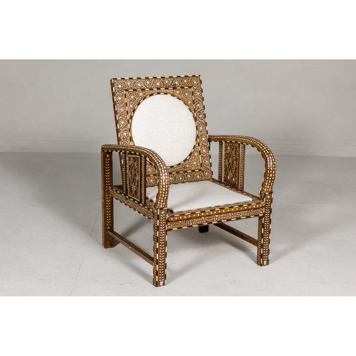 Anglo Style Bone Inlaid Armchair with Folding Back and Loop Arms-3. Asian & Chinese Furniture, Art, Antiques, Vintage Home Décor for sale at FEA Home