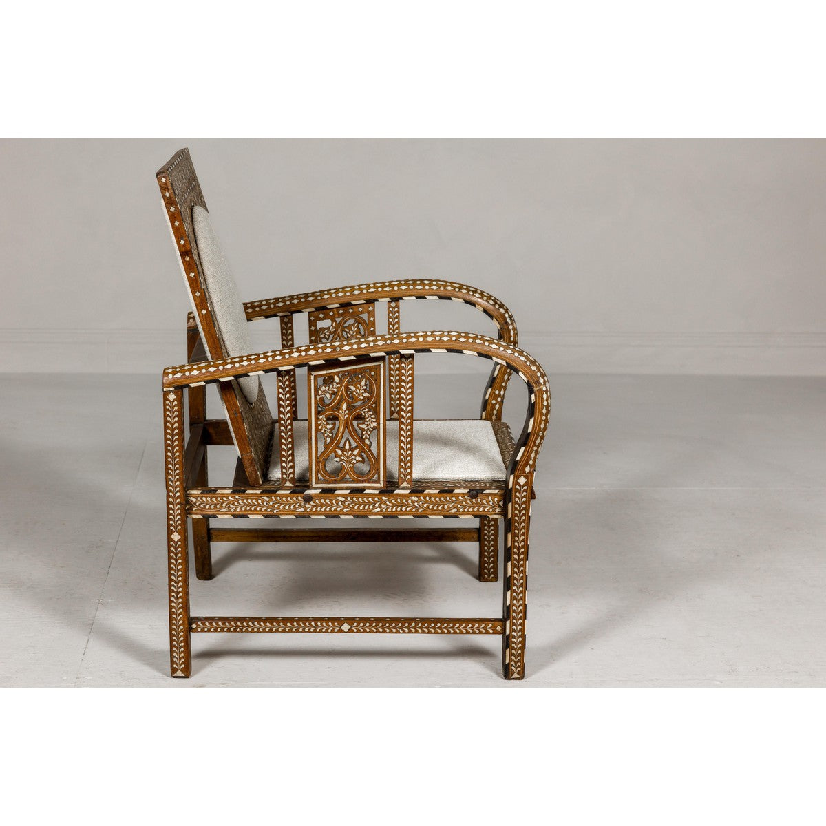Anglo Style Bone Inlaid Armchair with Folding Back and Loop Arms-8. Asian & Chinese Furniture, Art, Antiques, Vintage Home Décor for sale at FEA Home