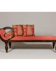 Récamier Style Daybed with Silk Cushion, Out-Scrolling Back and Turned Legs-2. Asian & Chinese Furniture, Art, Antiques, Vintage Home Décor for sale at FEA Home