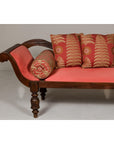 Récamier Style Daybed with Silk Cushion, Out-Scrolling Back and Turned Legs-3. Asian & Chinese Furniture, Art, Antiques, Vintage Home Décor for sale at FEA Home