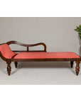 Récamier Style Daybed with Silk Cushion, Out-Scrolling Back and Turned Legs-7. Asian & Chinese Furniture, Art, Antiques, Vintage Home Décor for sale at FEA Home