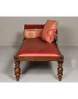Récamier Style Daybed with Silk Cushion, Out-Scrolling Back and Turned Legs-6. Asian & Chinese Furniture, Art, Antiques, Vintage Home Décor for sale at FEA Home