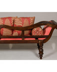 Récamier Style Daybed with Silk Cushion, Out-Scrolling Back and Turned Legs-9. Asian & Chinese Furniture, Art, Antiques, Vintage Home Décor for sale at FEA Home