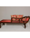 Récamier Style Daybed with Silk Cushion, Out-Scrolling Back and Turned Legs-11. Asian & Chinese Furniture, Art, Antiques, Vintage Home Décor for sale at FEA Home