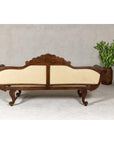 Dutch Colonial Wooden Settee with Carved Crest and Out-Scrolling Arms-14. Asian & Chinese Furniture, Art, Antiques, Vintage Home Décor for sale at FEA Home