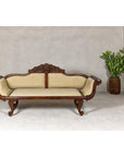 Dutch Colonial Wooden Settee with Carved Crest and Out-Scrolling Arms-3. Asian & Chinese Furniture, Art, Antiques, Vintage Home Décor for sale at FEA Home