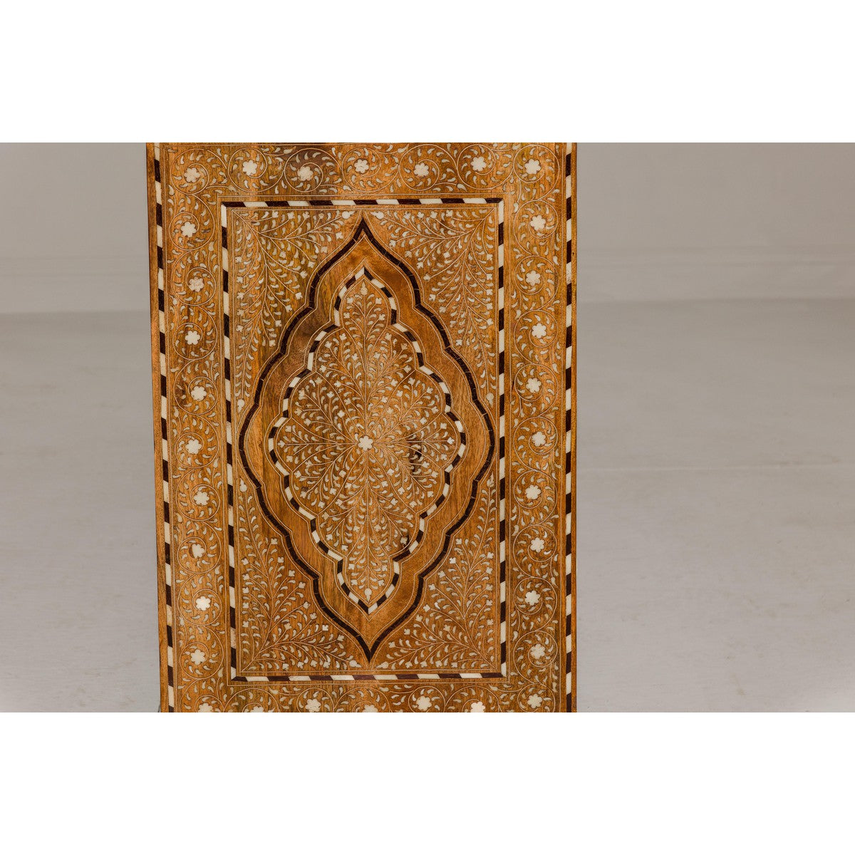 Anglo-Indian Style Mango Wood Dresser with Eight Drawers and Floral Bone Inlay-15. Asian & Chinese Furniture, Art, Antiques, Vintage Home Décor for sale at FEA Home