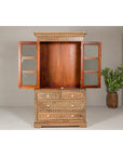 Anglo Style Buffet à Deux-Corps with Abundant Floral Themed Bone Inlay-11. Asian & Chinese Furniture, Art, Antiques, Vintage Home Décor for sale at FEA Home