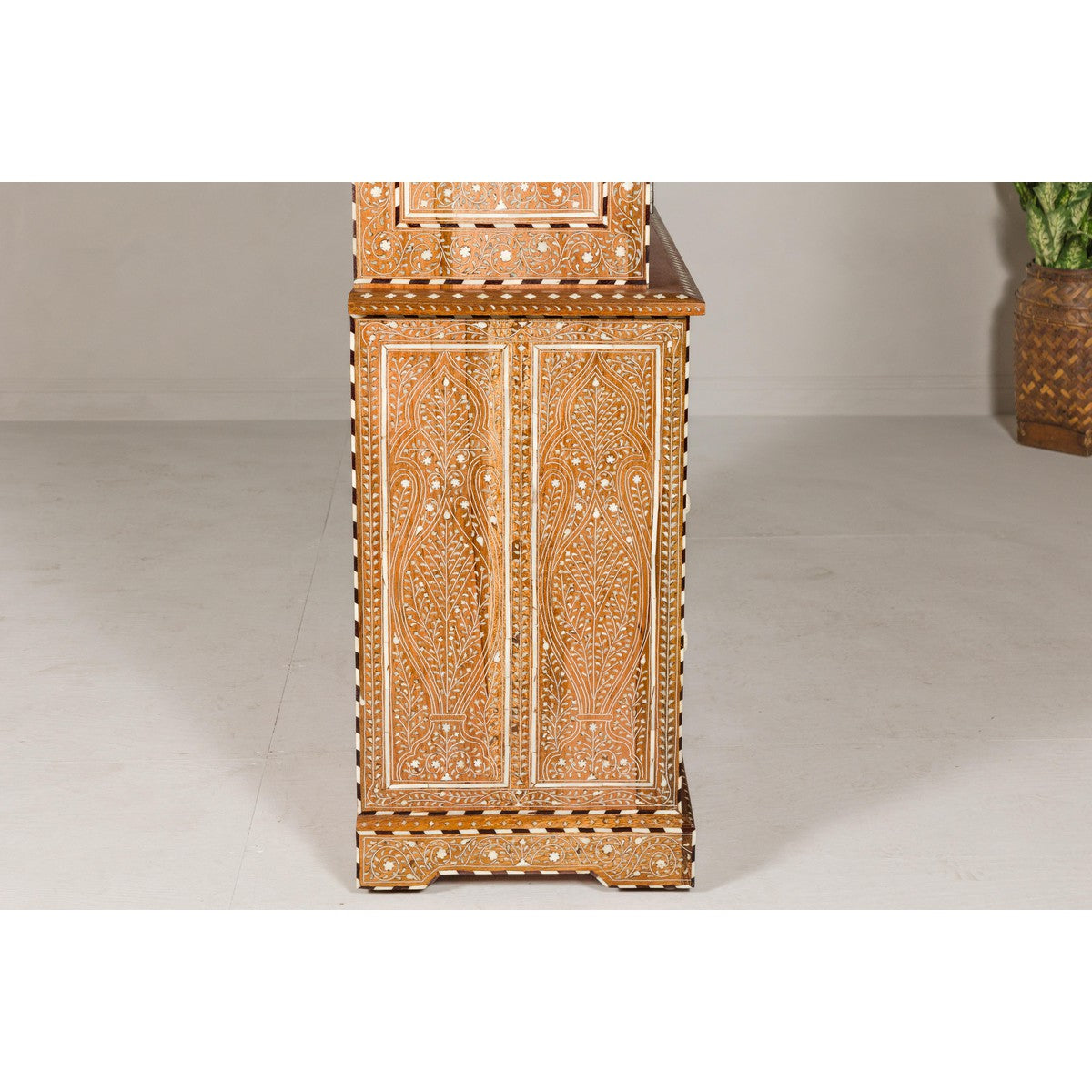 Anglo Style Buffet à Deux-Corps with Abundant Floral Themed Bone Inlay-14. Asian & Chinese Furniture, Art, Antiques, Vintage Home Décor for sale at FEA Home