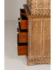 Anglo Style Buffet à Deux-Corps with Abundant Floral Themed Bone Inlay-17. Asian & Chinese Furniture, Art, Antiques, Vintage Home Décor for sale at FEA Home