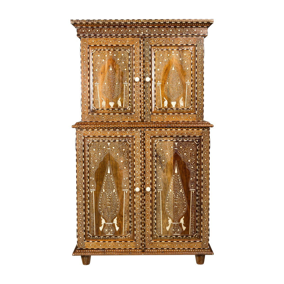 Anglo Style Buffet à Deux-Corps with Floral and Bird Bone Inlay-16. Asian & Chinese Furniture, Art, Antiques, Vintage Home Décor for sale at FEA Home