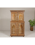 Anglo Style Buffet à Deux-Corps with Floral and Bird Bone Inlay-2. Asian & Chinese Furniture, Art, Antiques, Vintage Home Décor for sale at FEA Home