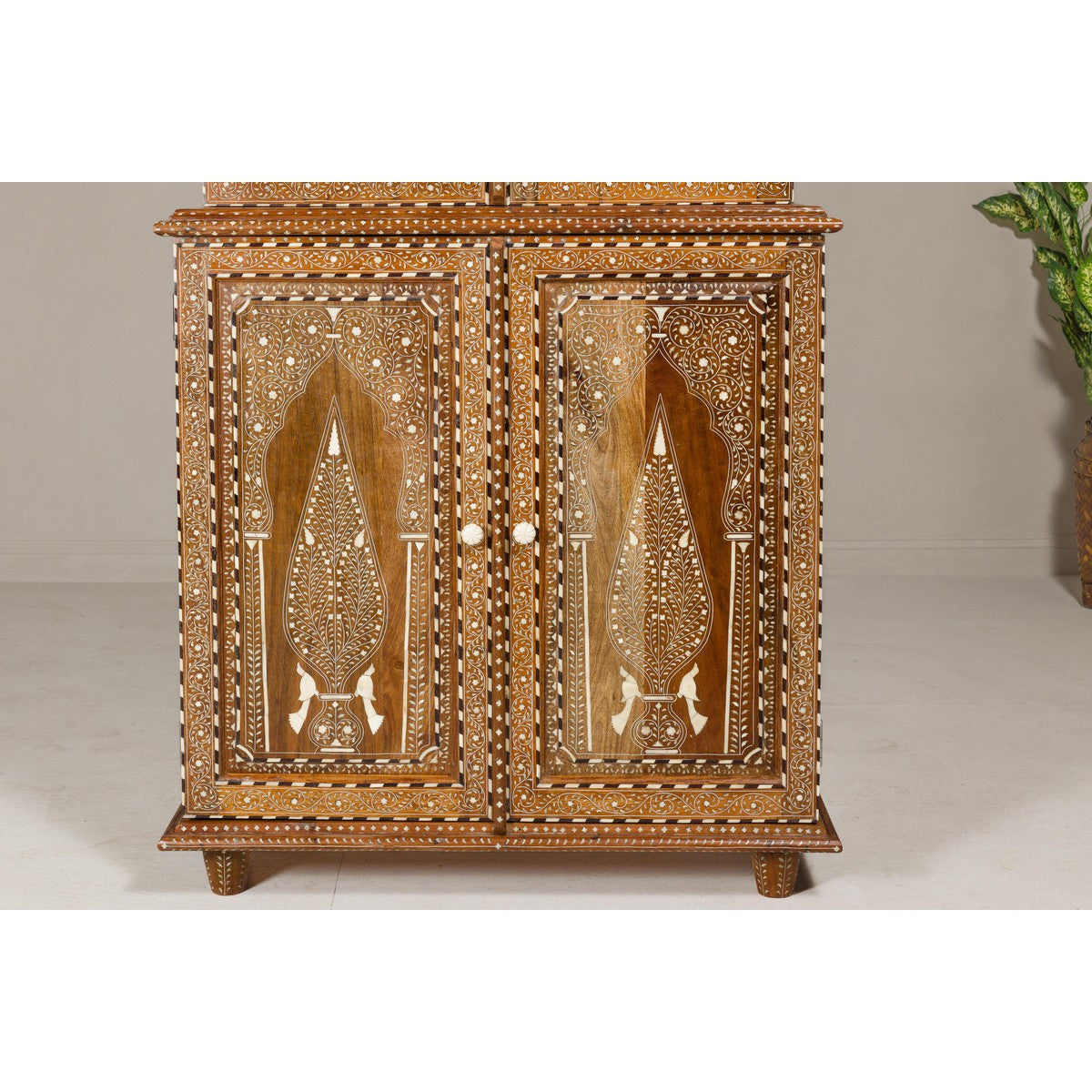 Anglo Style Buffet à Deux-Corps with Floral and Bird Bone Inlay-6. Asian & Chinese Furniture, Art, Antiques, Vintage Home Décor for sale at FEA Home