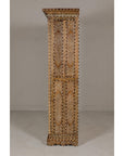 Anglo Indian Style Mango Wood Tall Cabinet with Floral Themed Bone Inlaid Décor-19. Asian & Chinese Furniture, Art, Antiques, Vintage Home Décor for sale at FEA Home