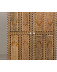 Anglo Indian Style Mango Wood Tall Cabinet with Floral Themed Bone Inlaid Décor-5. Asian & Chinese Furniture, Art, Antiques, Vintage Home Décor for sale at FEA Home