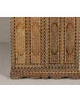 Anglo Indian Style Mango Wood Tall Cabinet with Floral Themed Bone Inlaid Décor-6. Asian & Chinese Furniture, Art, Antiques, Vintage Home Décor for sale at FEA Home