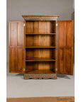 Anglo Indian Style Mango Wood Tall Cabinet with Floral Themed Bone Inlaid Décor-8. Asian & Chinese Furniture, Art, Antiques, Vintage Home Décor for sale at FEA Home