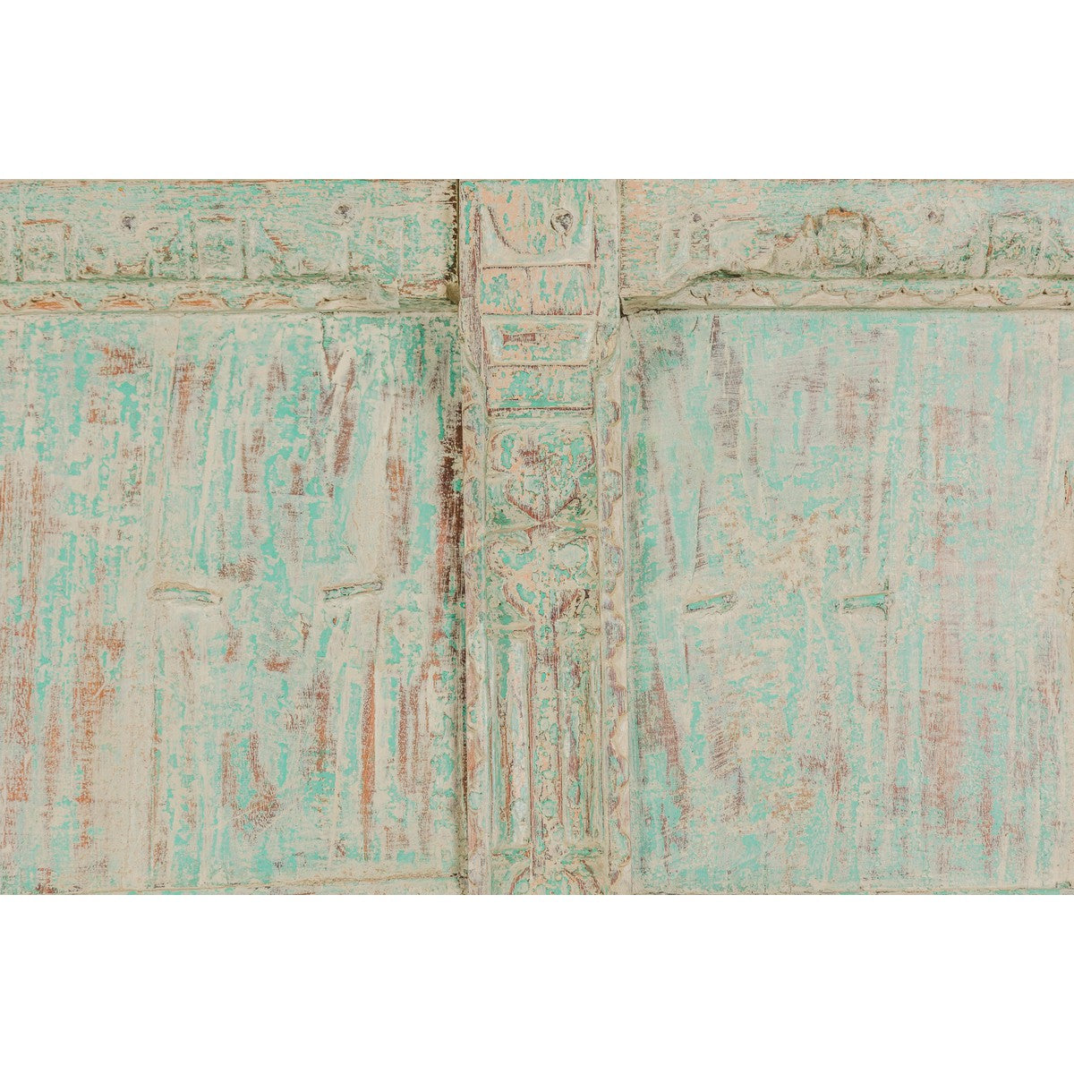 Reclaimed Wood Almirah Armoire with Weathered Green Patina and Three Shelves-13. Asian & Chinese Furniture, Art, Antiques, Vintage Home Décor for sale at FEA Home