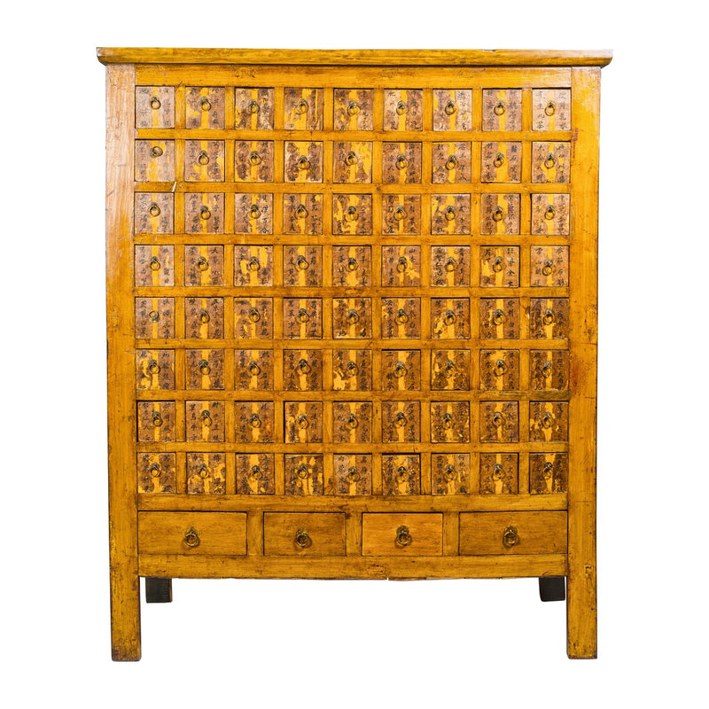 Oversized Qing Apothecary Cabinet with 76 Drawers and Calligraphy-YN8039-18. Asian & Chinese Furniture, Art, Antiques, Vintage Home Décor for sale at FEA Home