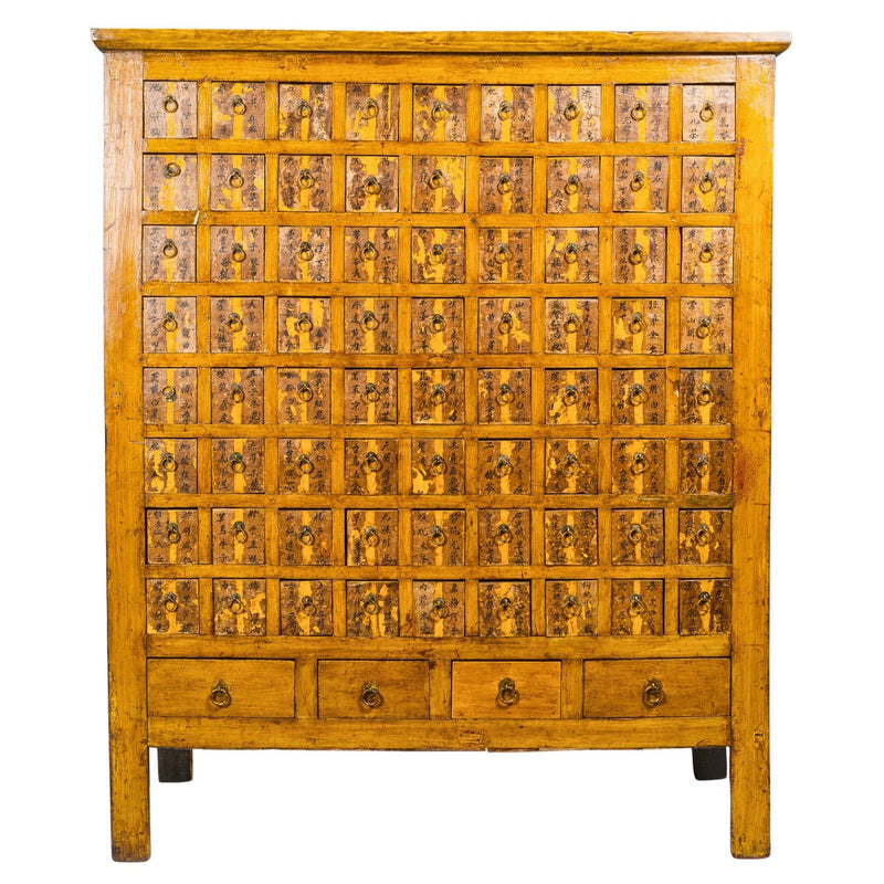 Oversized Qing Apothecary Cabinet with 76 Drawers and Calligraphy-YN8039-1. Asian & Chinese Furniture, Art, Antiques, Vintage Home Décor for sale at FEA Home