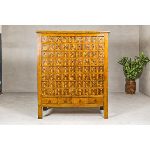 Oversized Qing Apothecary Cabinet with 76 Drawers and Calligraphy-YN8039-2. Asian & Chinese Furniture, Art, Antiques, Vintage Home Décor for sale at FEA Home