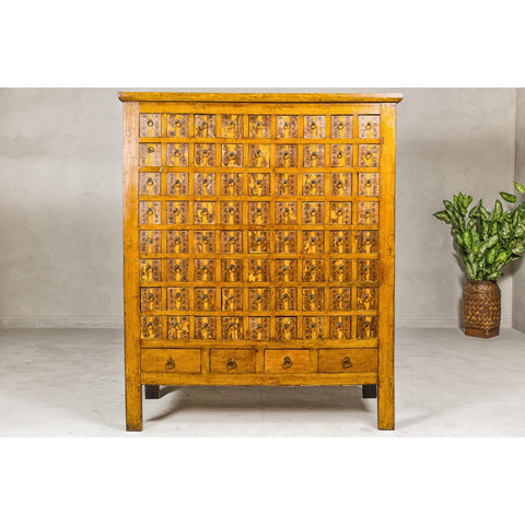 Oversized Qing Apothecary Cabinet with 76 Drawers and Calligraphy-YN8039-3. Asian & Chinese Furniture, Art, Antiques, Vintage Home Décor for sale at FEA Home