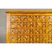 Oversized Qing Apothecary Cabinet with 76 Drawers and Calligraphy