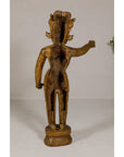 Large Antique Indian Carved Wood Mogul Standing Figure with Extended Arms-11. Asian & Chinese Furniture, Art, Antiques, Vintage Home Décor for sale at FEA Home