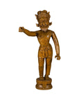 Large Antique Indian Carved Wood Mogul Standing Figure with Extended Arms-14. Asian & Chinese Furniture, Art, Antiques, Vintage Home Décor for sale at FEA Home