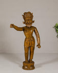Large Antique Indian Carved Wood Mogul Standing Figure with Extended Arms-4. Asian & Chinese Furniture, Art, Antiques, Vintage Home Décor for sale at FEA Home