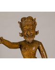 Large Antique Indian Carved Wood Mogul Standing Figure with Extended Arms-5. Asian & Chinese Furniture, Art, Antiques, Vintage Home Décor for sale at FEA Home