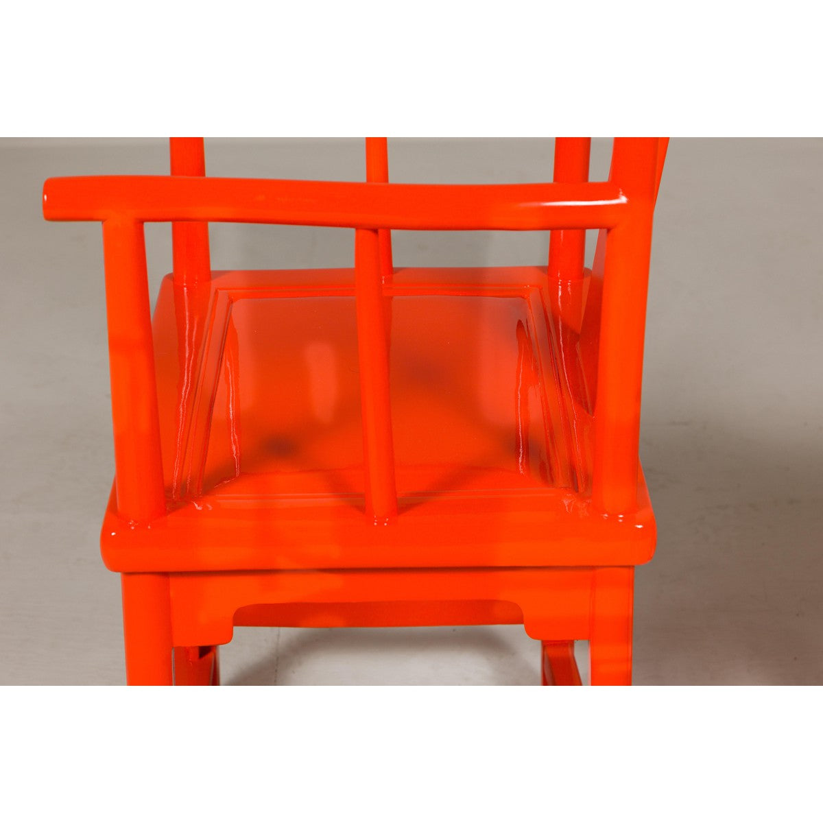 "The Lava Chair", Yoke Back Armchairs with Custom Deep Orange Lacquer, a Pair-11. Asian & Chinese Furniture, Art, Antiques, Vintage Home Décor for sale at FEA Home